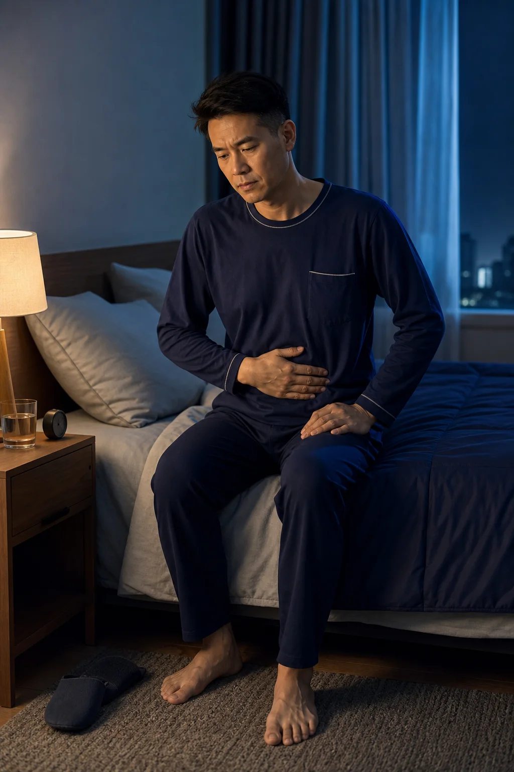 夜間持續不適及睡眠受影響視覺示意